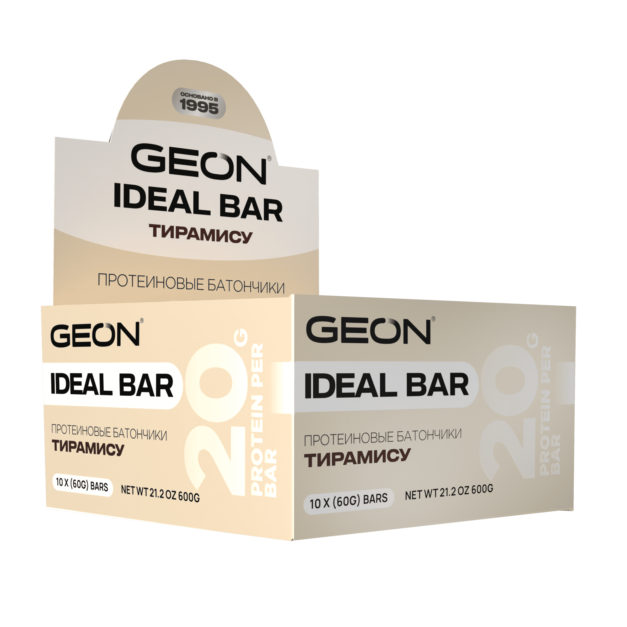 Протеиновые батончики GEON IDEALBAR  Тирамису, 33% белка (60г х 10шт.)