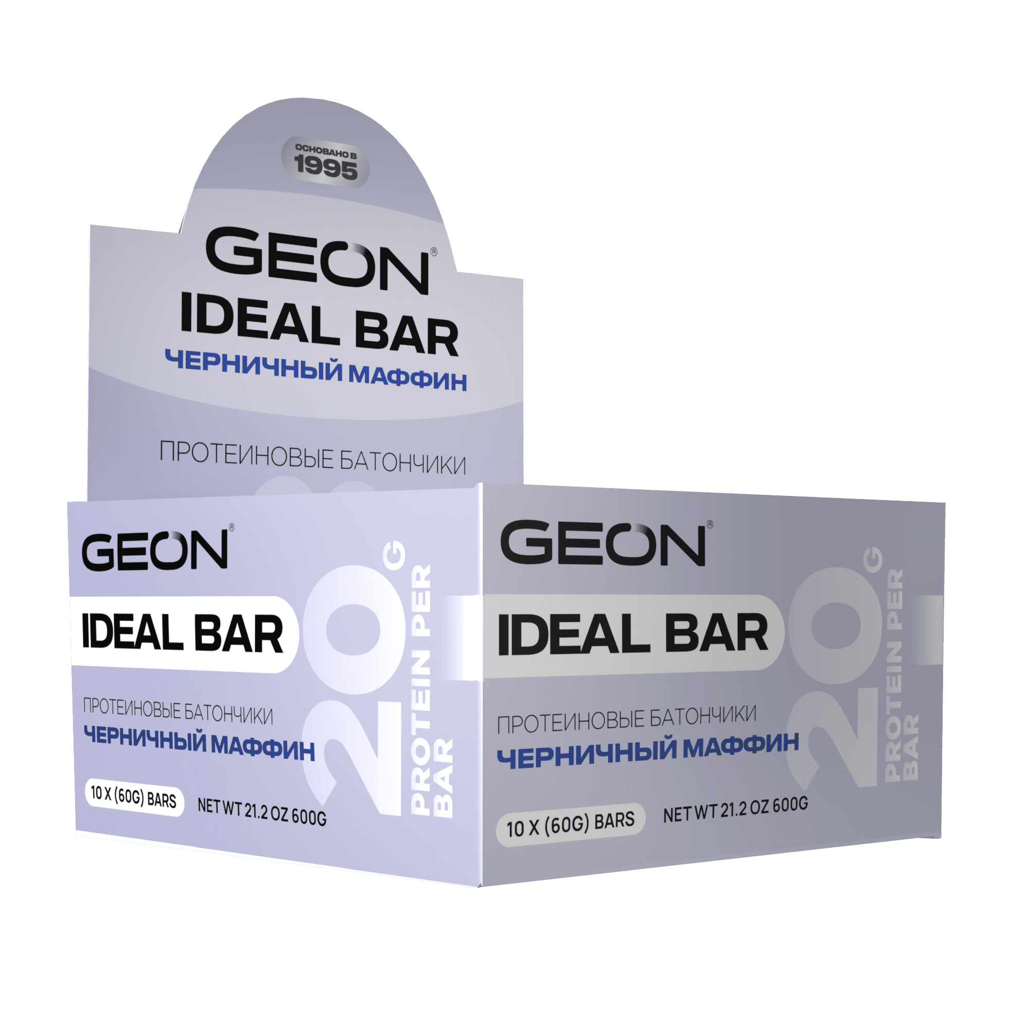 Протеиновые батончики GEON IDEALBAR  Черничный маффин, 33% белка (60г х 10шт.)