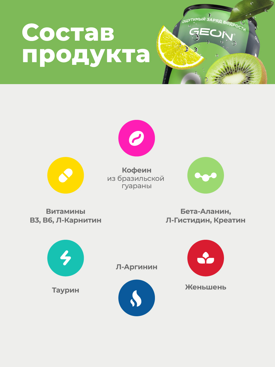Энергетический напиток GEON™ NITRO PUMP Effect, Лимонный взрыв, 450 мл